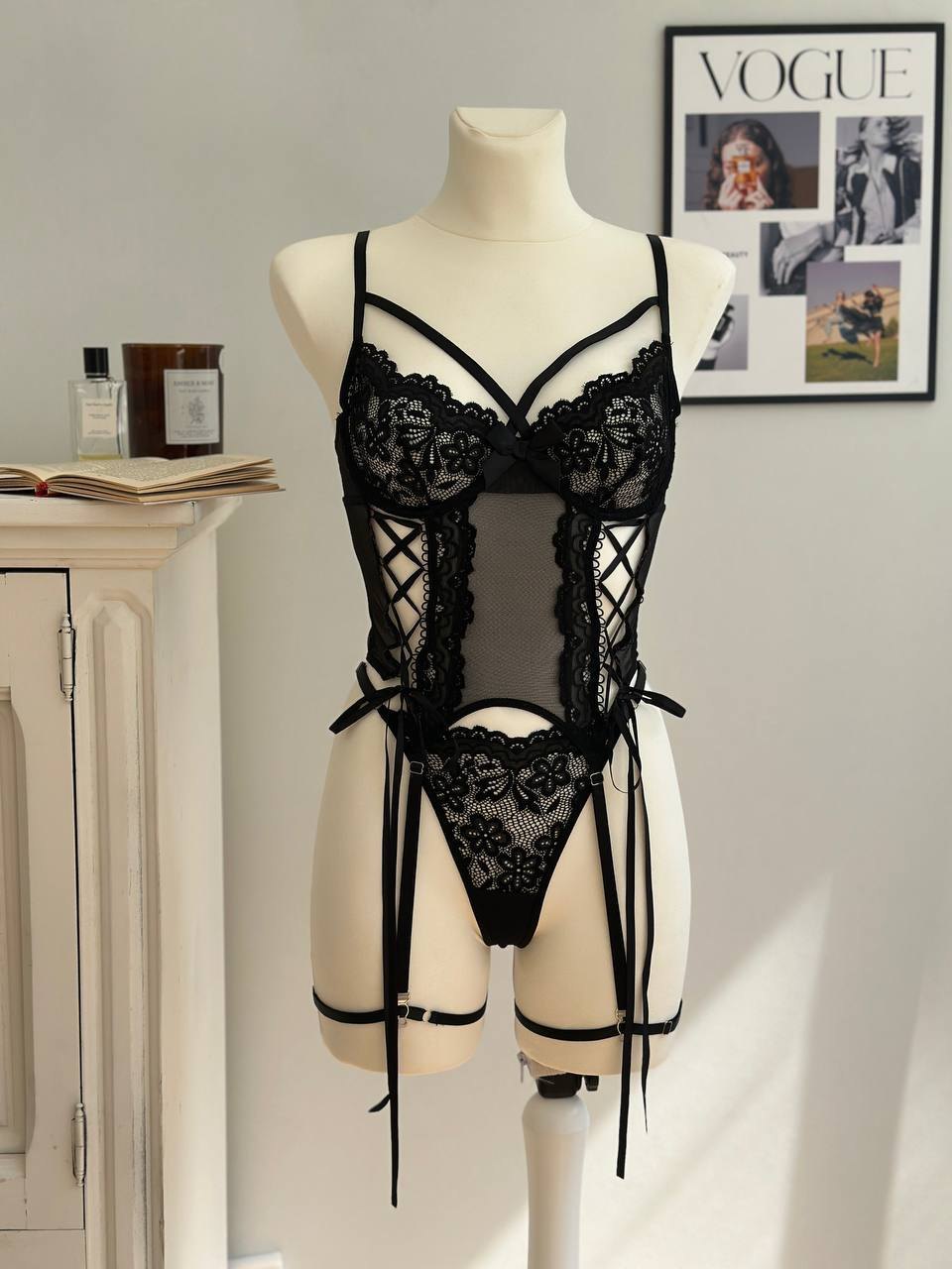 Strappy open cup lace bodysuit, photo 10