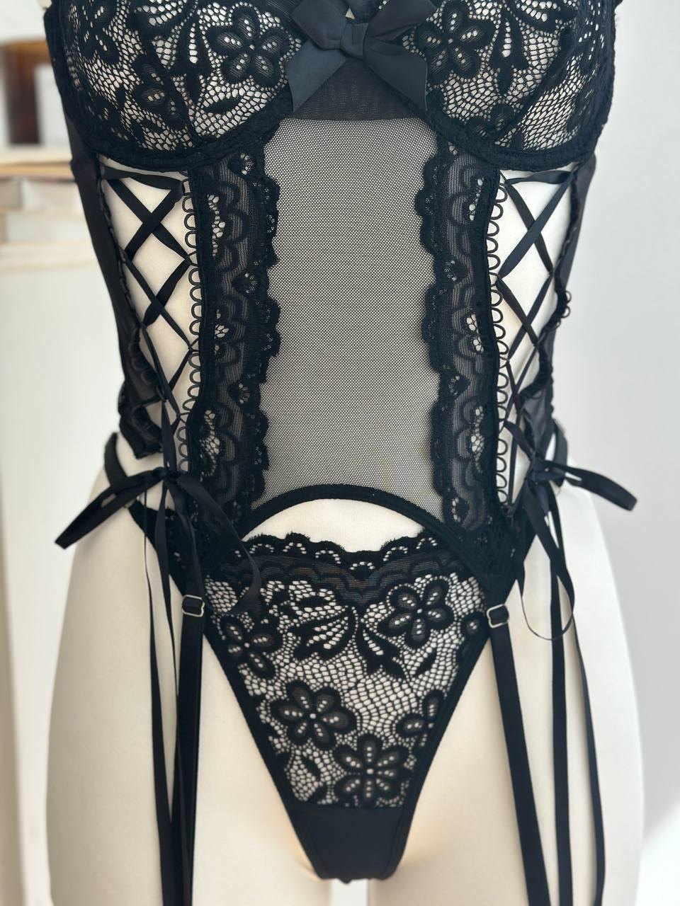 Strappy open cup lace bodysuit, photo 11
