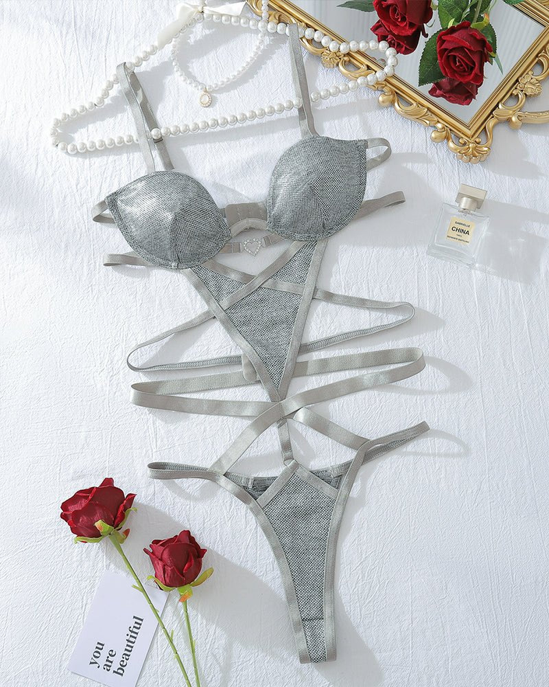 Strappy cutout teddy bodysuit, photo 4