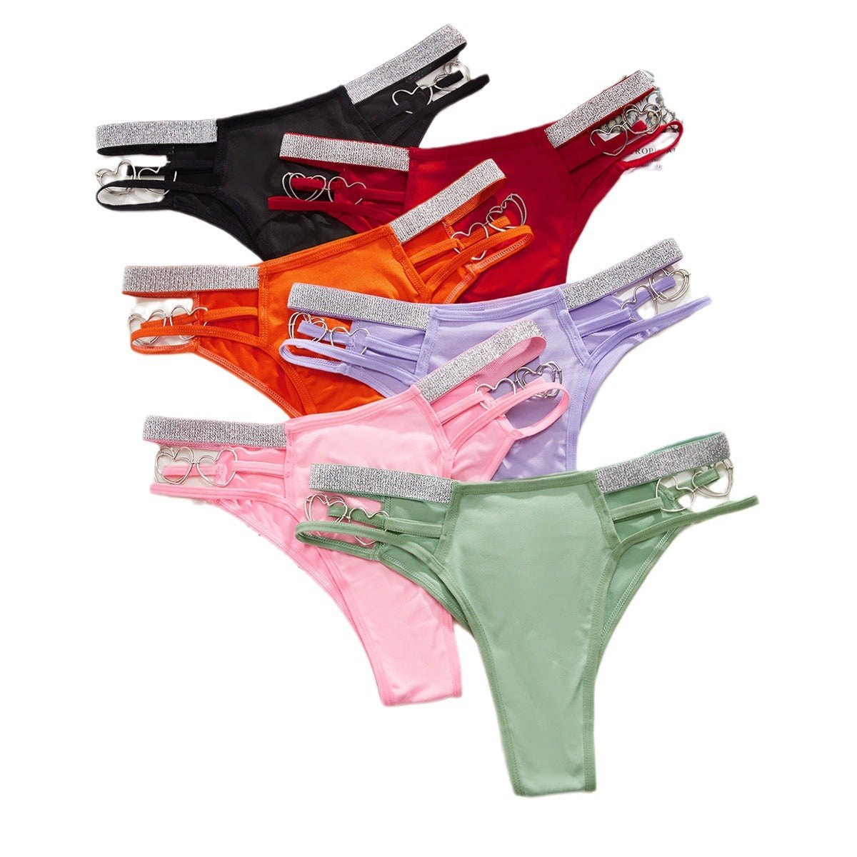 Strappy heart button ribbon thong, photo 10