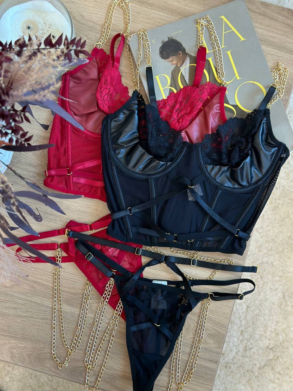 Strappy lace sheer bustier, photo 15