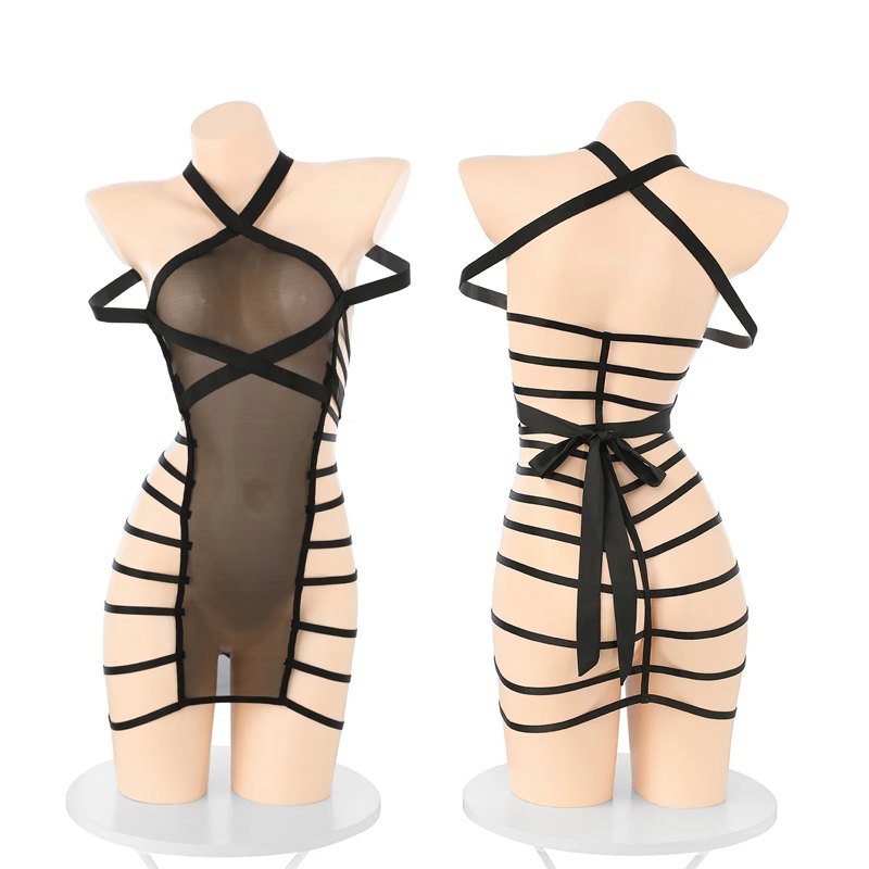 Strappy lace up sheer babydoll, photo 8