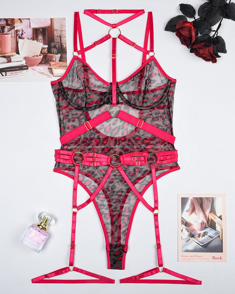 Strappy mesh bodysuit steel ring, photo 21