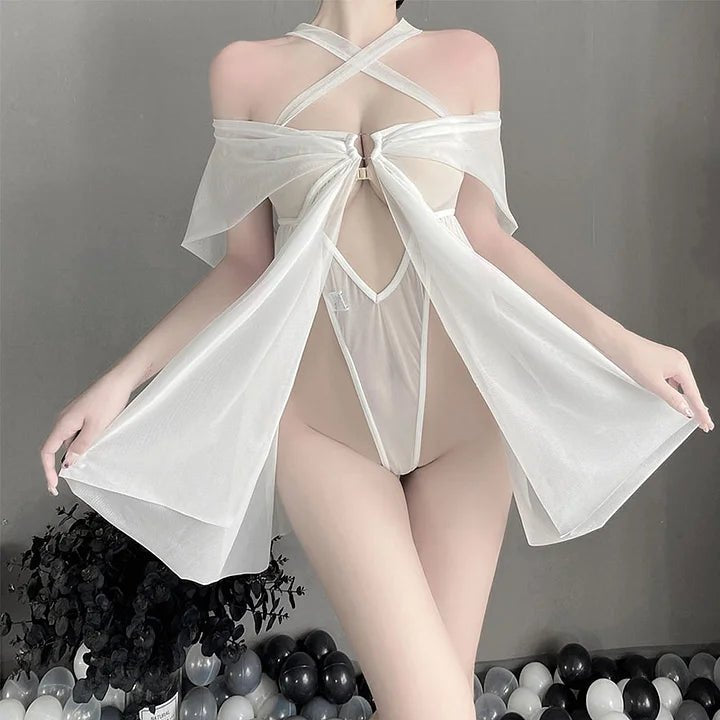 Strappy sheer mesh babydoll, photo 4