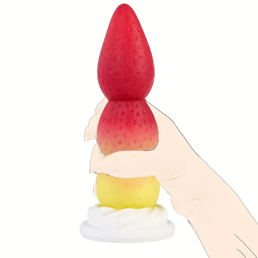 Red strawberry fruit novelty dildo, photo 1