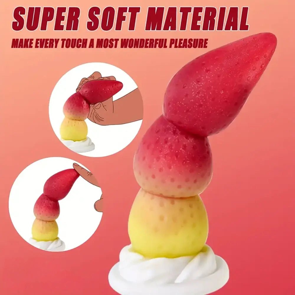 Red strawberry fruit novelty dildo, photo 2