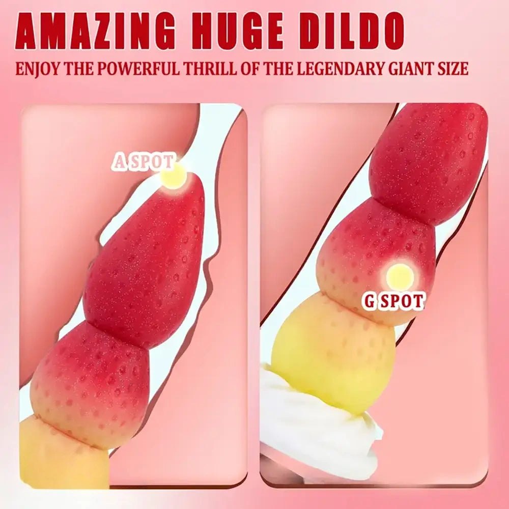 Red strawberry fruit novelty dildo, photo 3