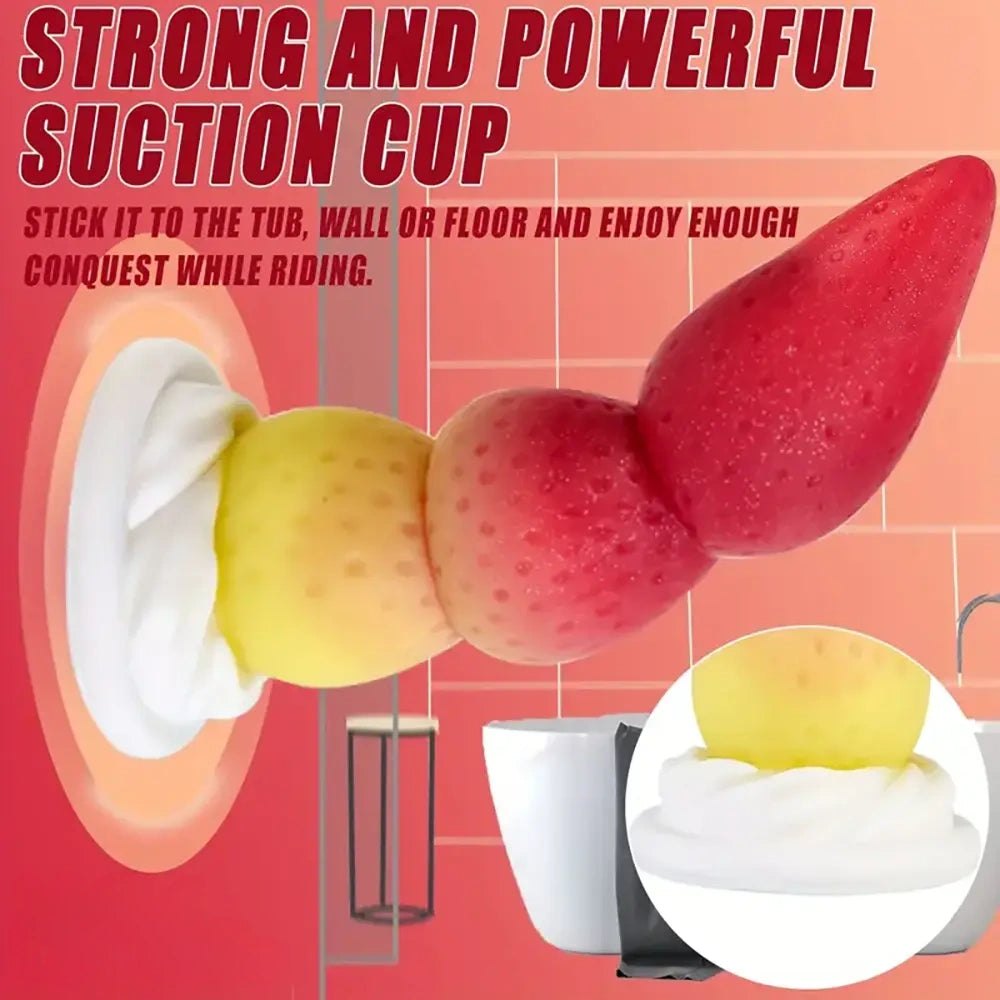 Red strawberry fruit novelty dildo, photo 4