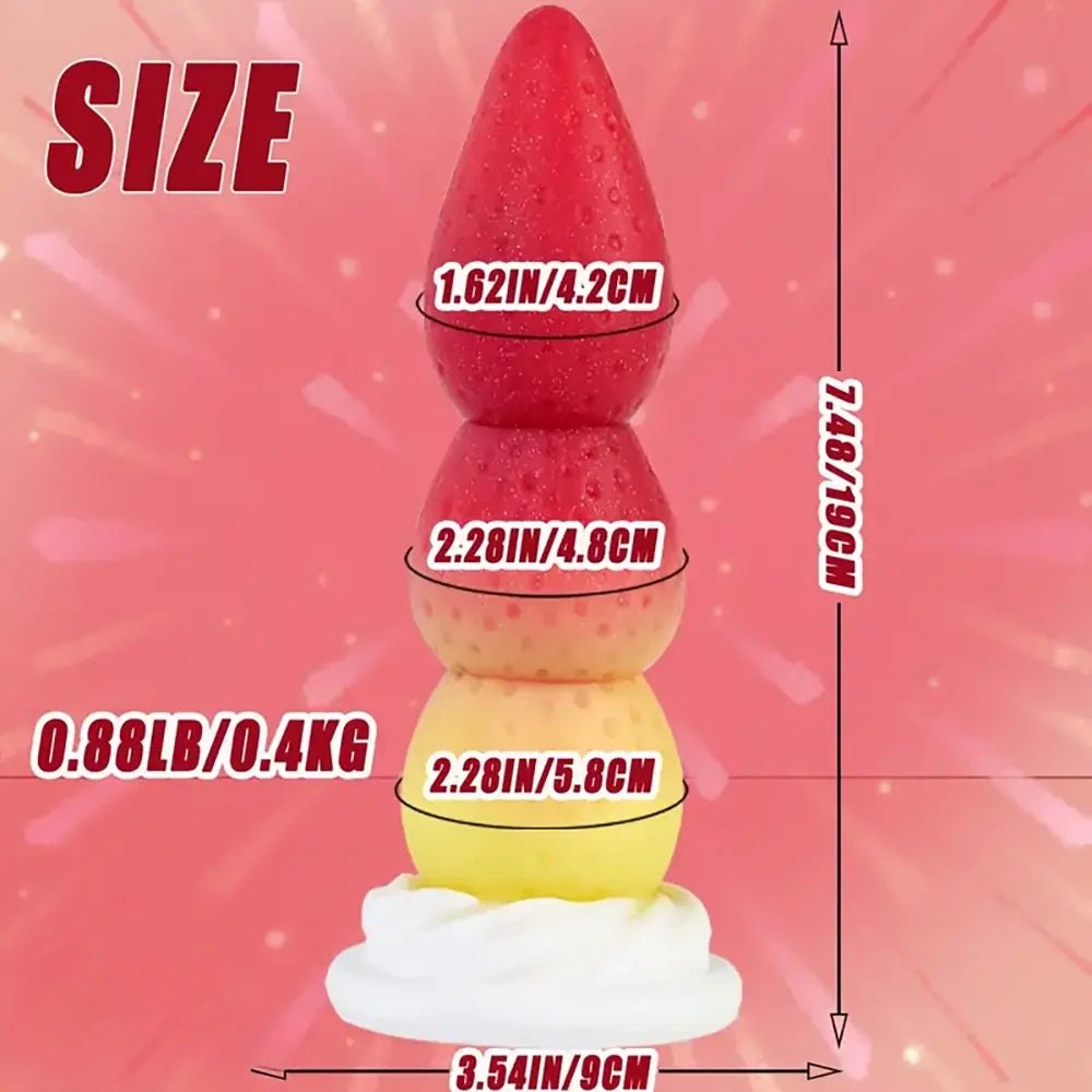 Red strawberry fruit novelty dildo, photo 5