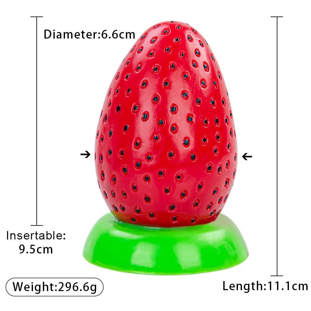 Red strawberry shaped novelty silicone plug, photo 2