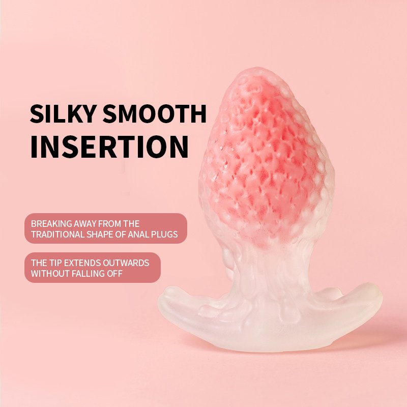 Pink strawberry textured anal plug set, photo 3