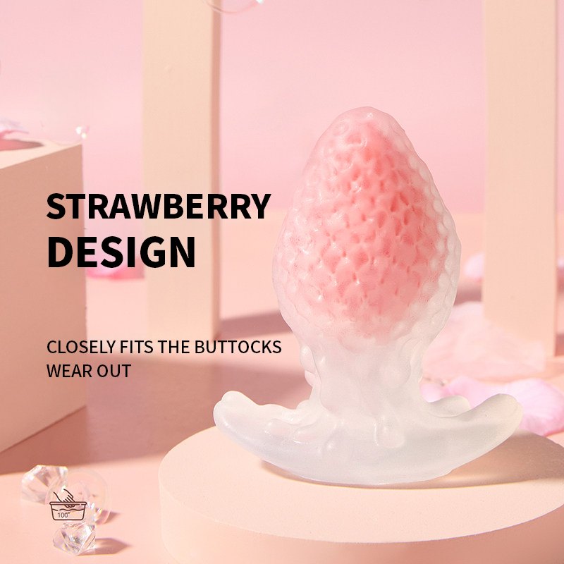 Pink strawberry textured anal plug set, photo 6