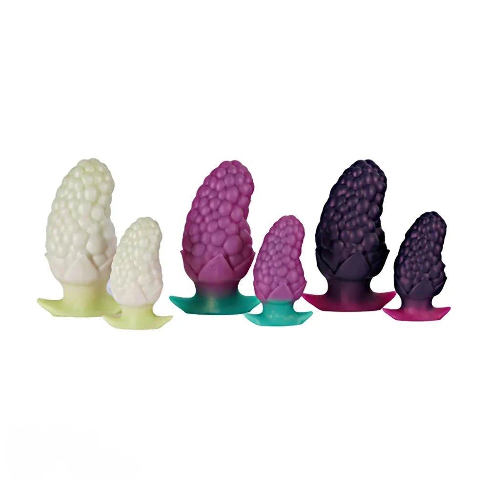 Strawberry textured silicone butt plug, photo 1