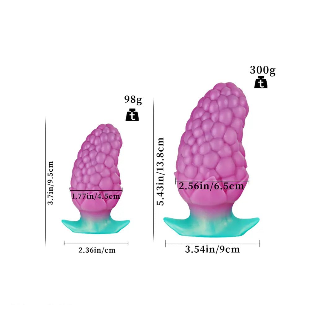Strawberry textured silicone butt plug, photo 2