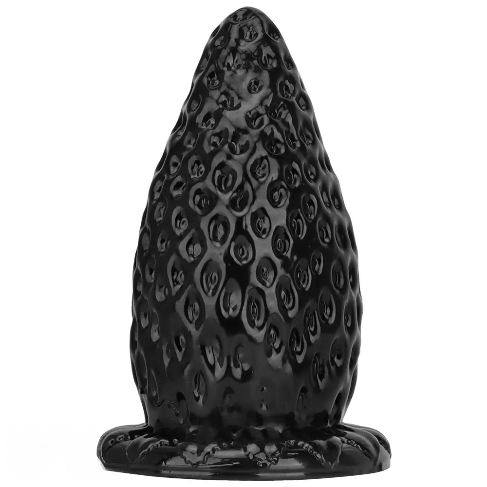 Black textured pvc strawberry anal plug, photo 13