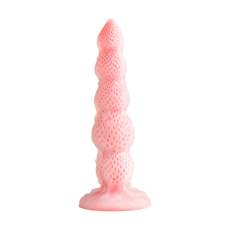Pink strawberry tower suction cup fantasy dildo, photo 1