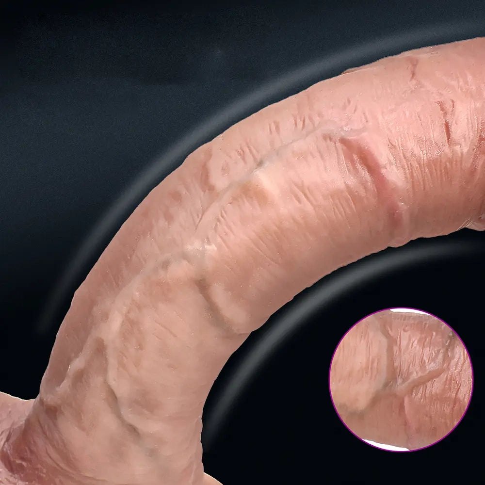 Flesh tone strong suction cup silicone dildo, photo 3