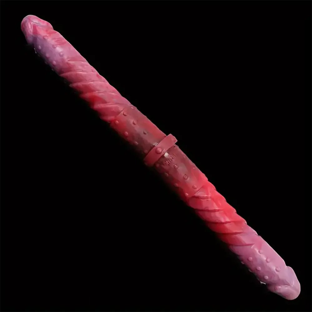 Colorful studded double ended silicone dildo, photo 1