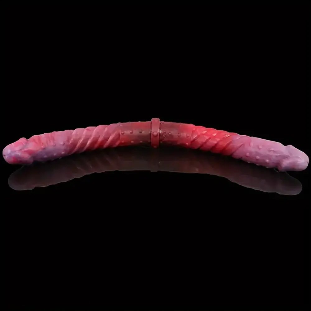 Colorful studded double ended silicone dildo, photo 2