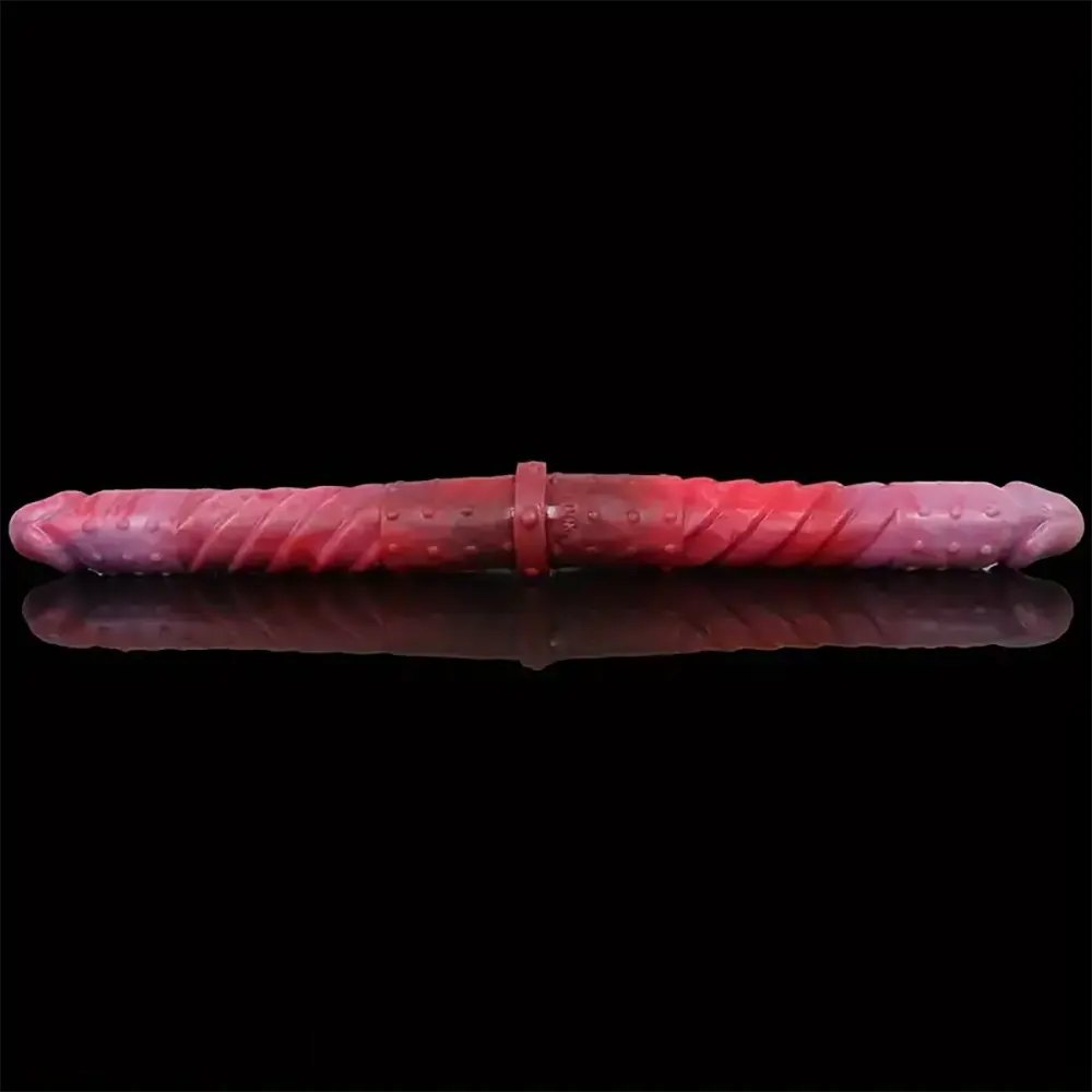 Colorful studded double ended silicone dildo, photo 4