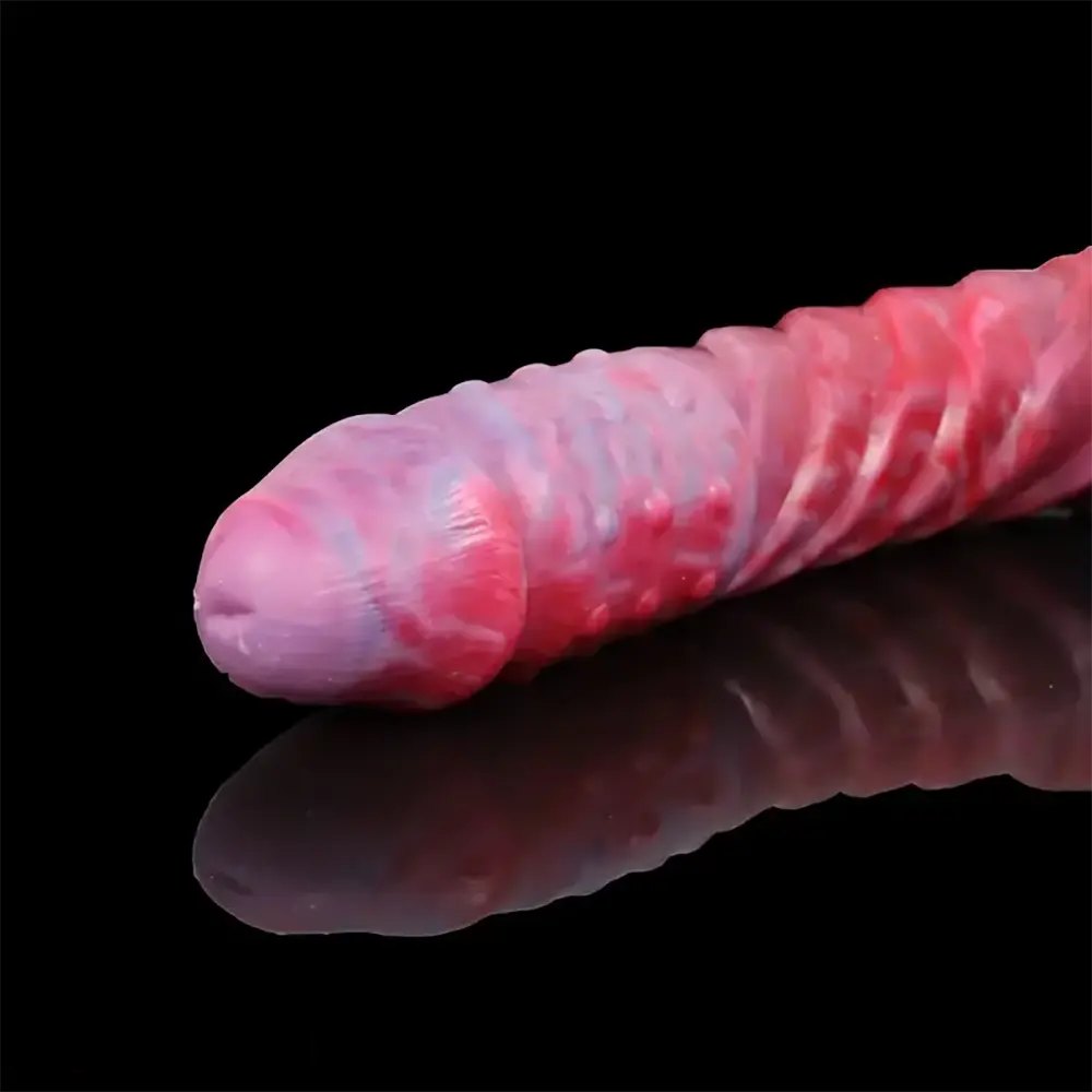 Colorful studded double ended silicone dildo, photo 5