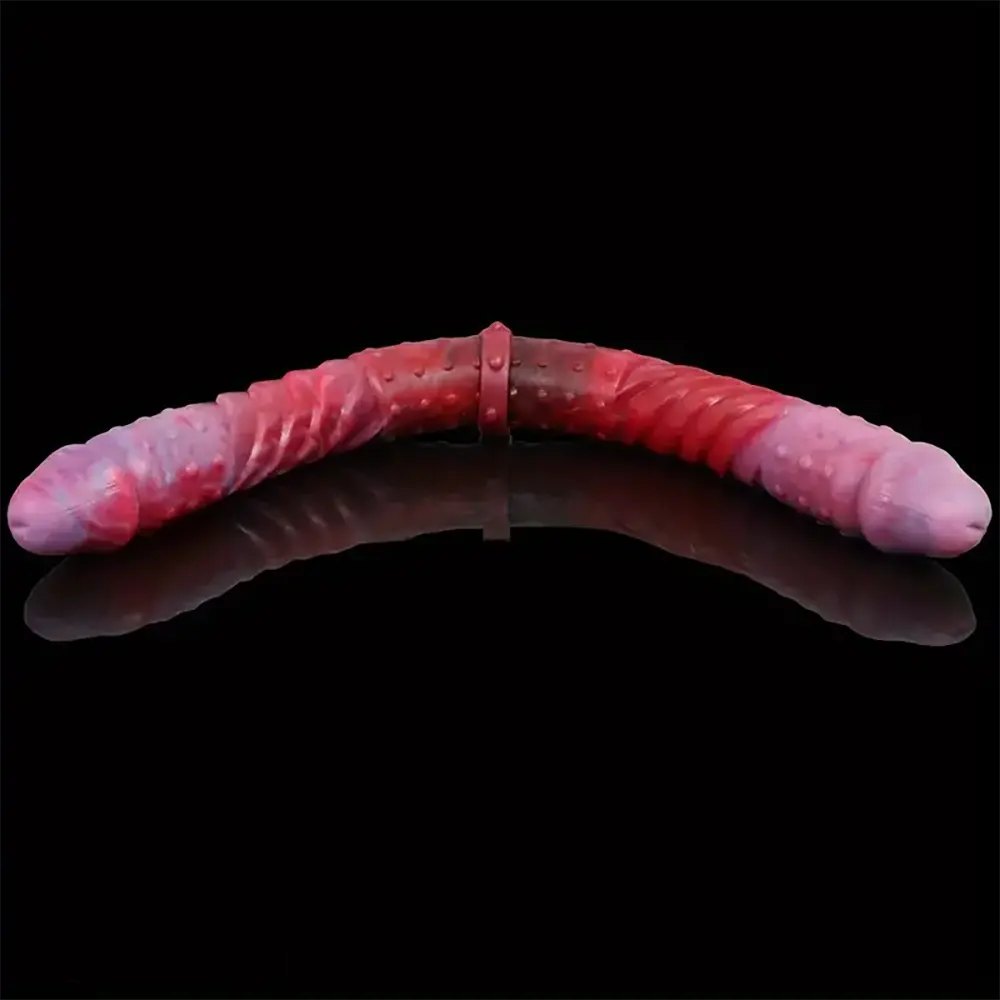 Colorful studded double ended silicone dildo, photo 8