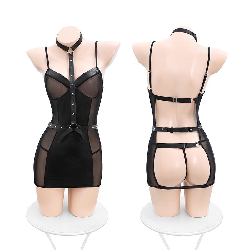 Studded leather mesh bodysuit, photo 8