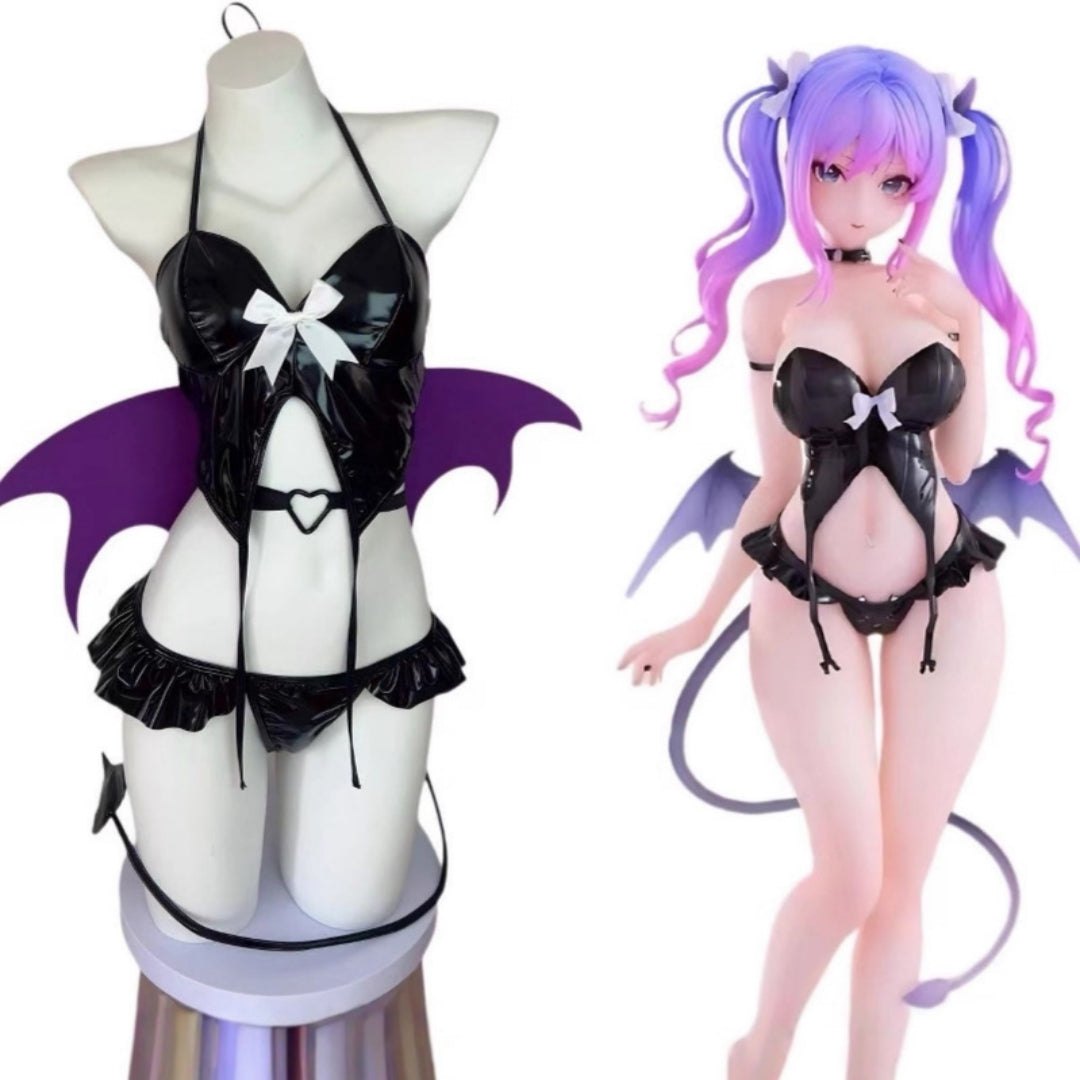 Succubus patent leather cosplay costume set, photo 4