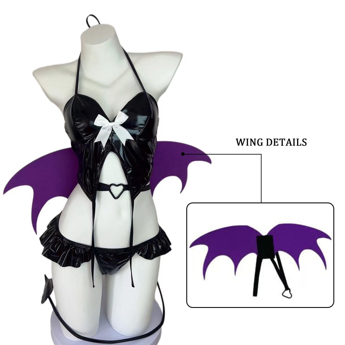 Succubus patent leather cosplay costume set, photo 5