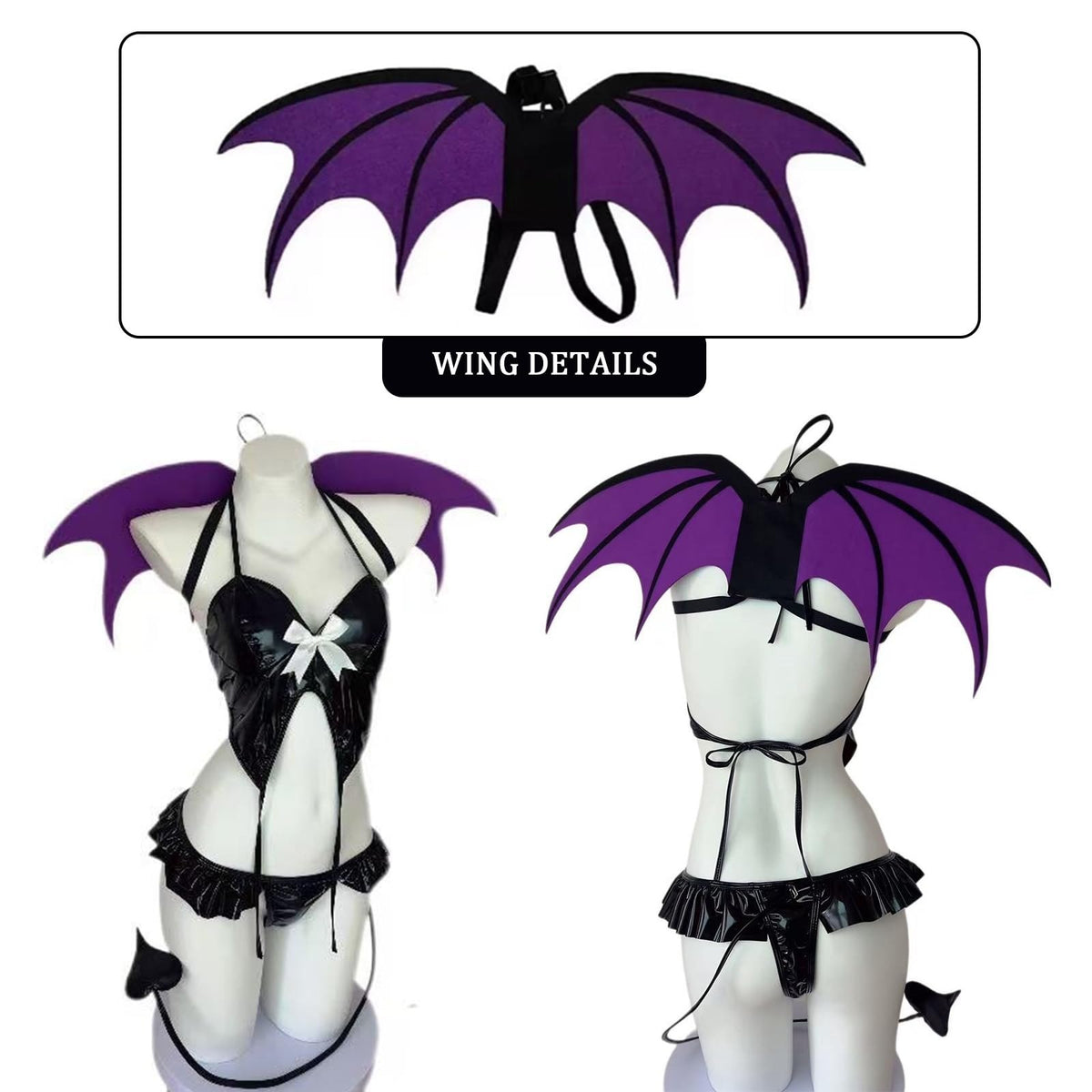 Succubus patent leather cosplay costume set, photo 6