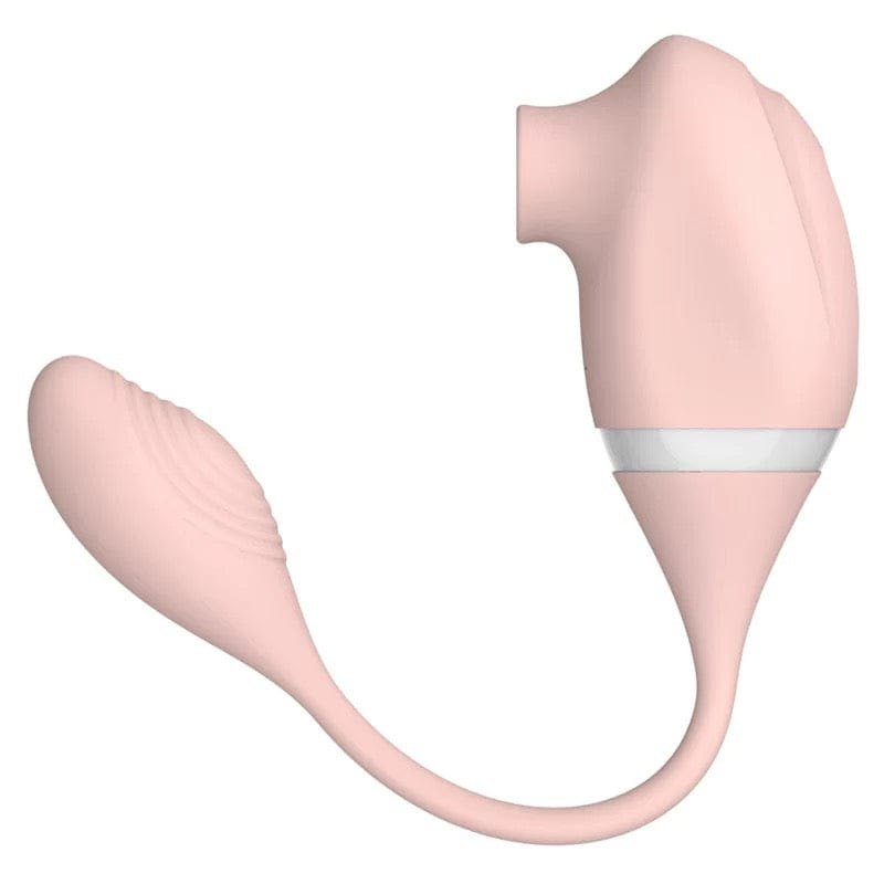 Pink sucking and vibration bullet egg vibrator with cord