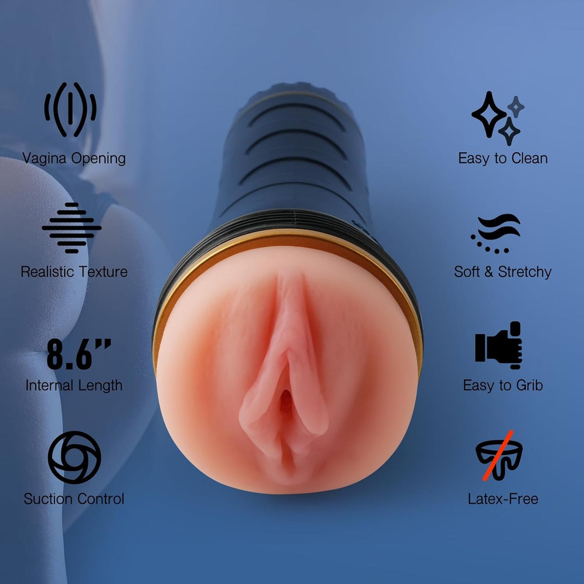 Textured pocket pussy stroker cup, photo 2
