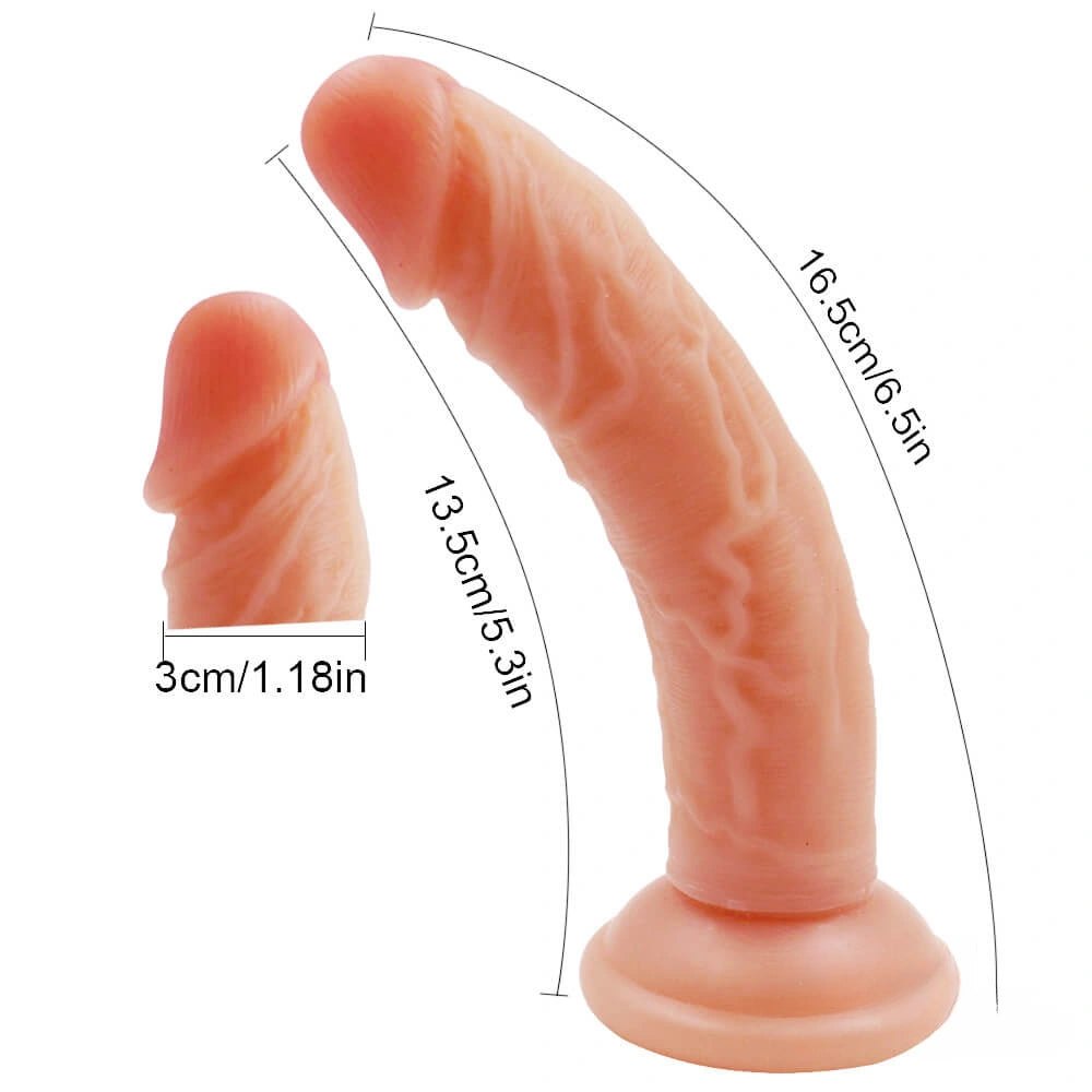 Curved silicone suction cup dildo, photo 2