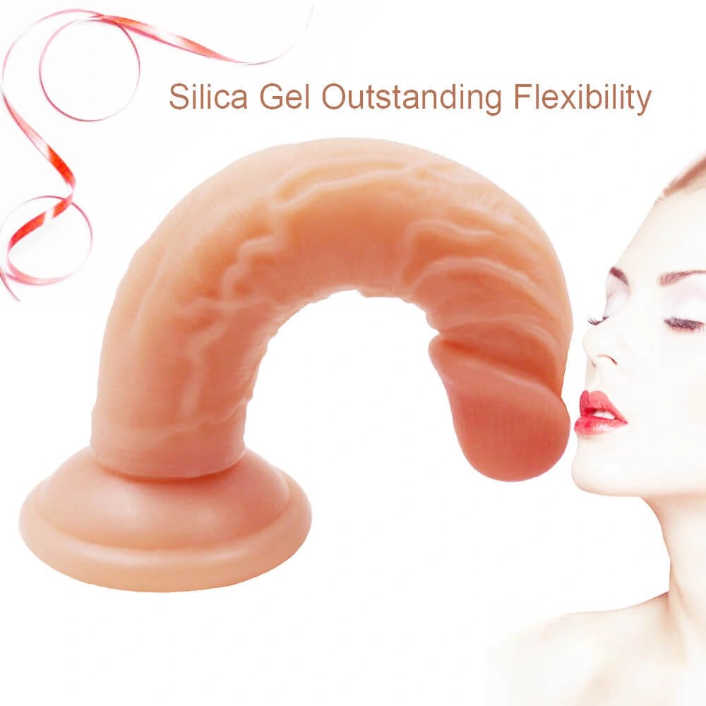 Curved silicone suction cup dildo, photo 3