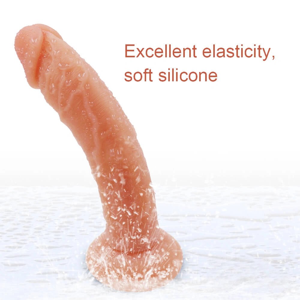 Curved silicone suction cup dildo, photo 4