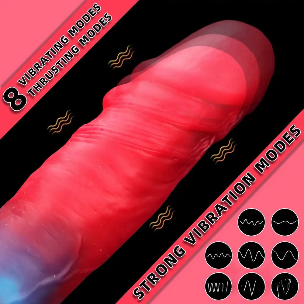 Red and teal suction cup dildo, photo 5