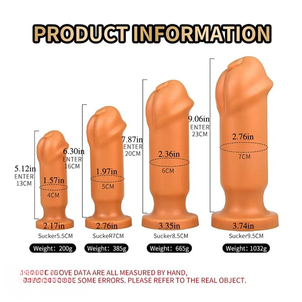 Gold black smooth suction cup dildo