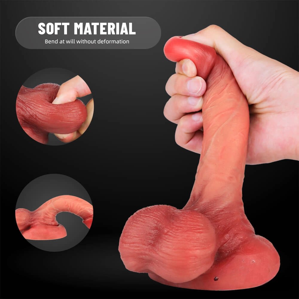 Curved flesh g-spot suction cup dildo, photo 11