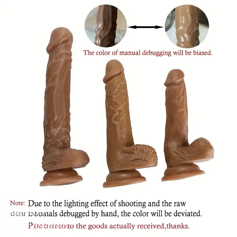 Brown realistic suction cup PVC dildo, photo 2