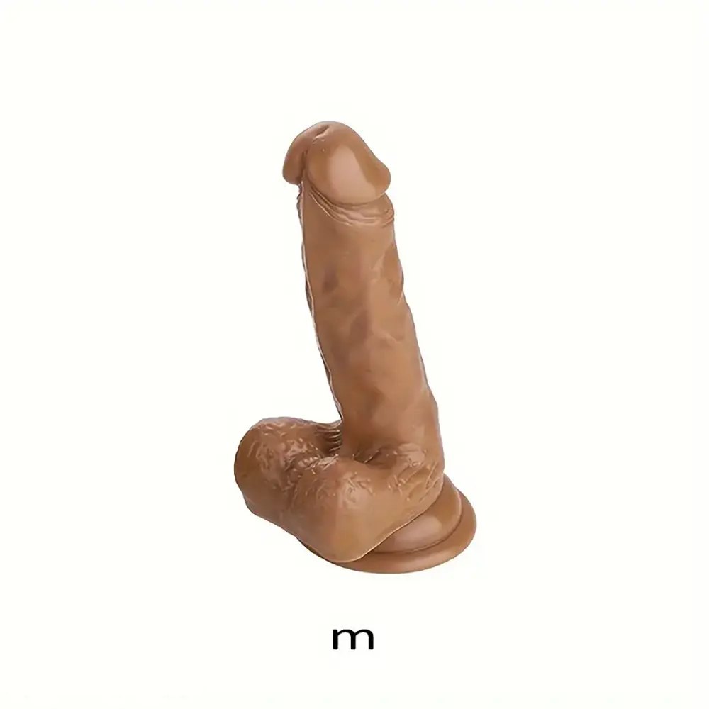 Brown realistic suction cup PVC dildo, photo 3