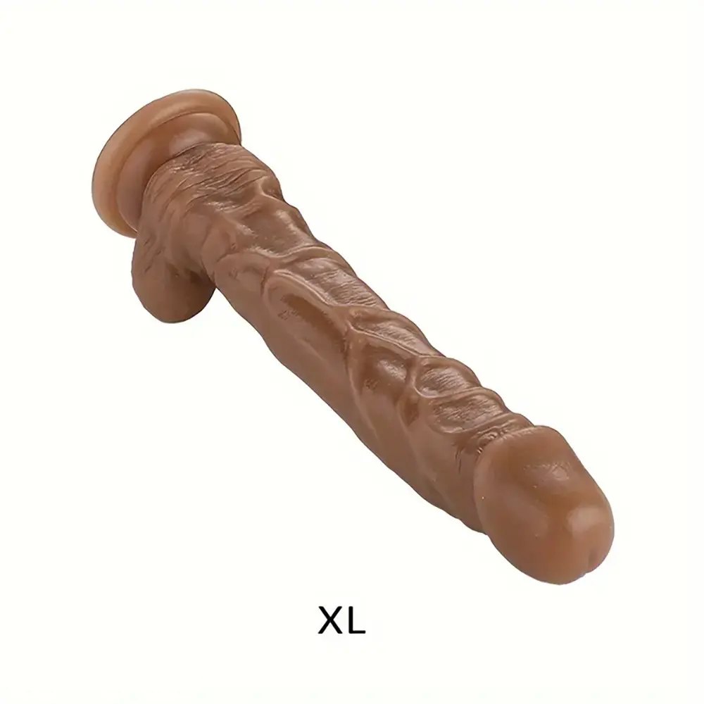 Brown realistic suction cup PVC dildo, photo 4