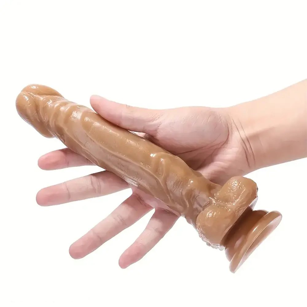 Brown realistic suction cup PVC dildo, photo 5