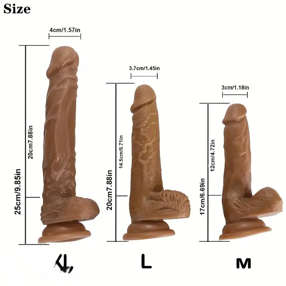 Brown realistic suction cup PVC dildo, photo 9
