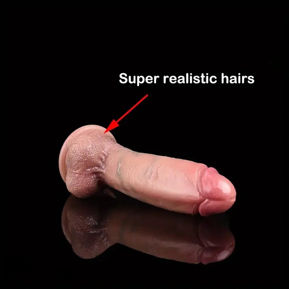 Flesh tone silicone realistic dildo with suction cup base, photo 8
