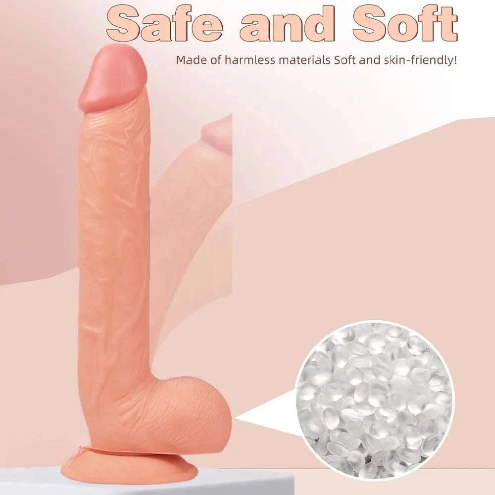 Mixed tone pvc realistic dildo with suction cup base, photo 5