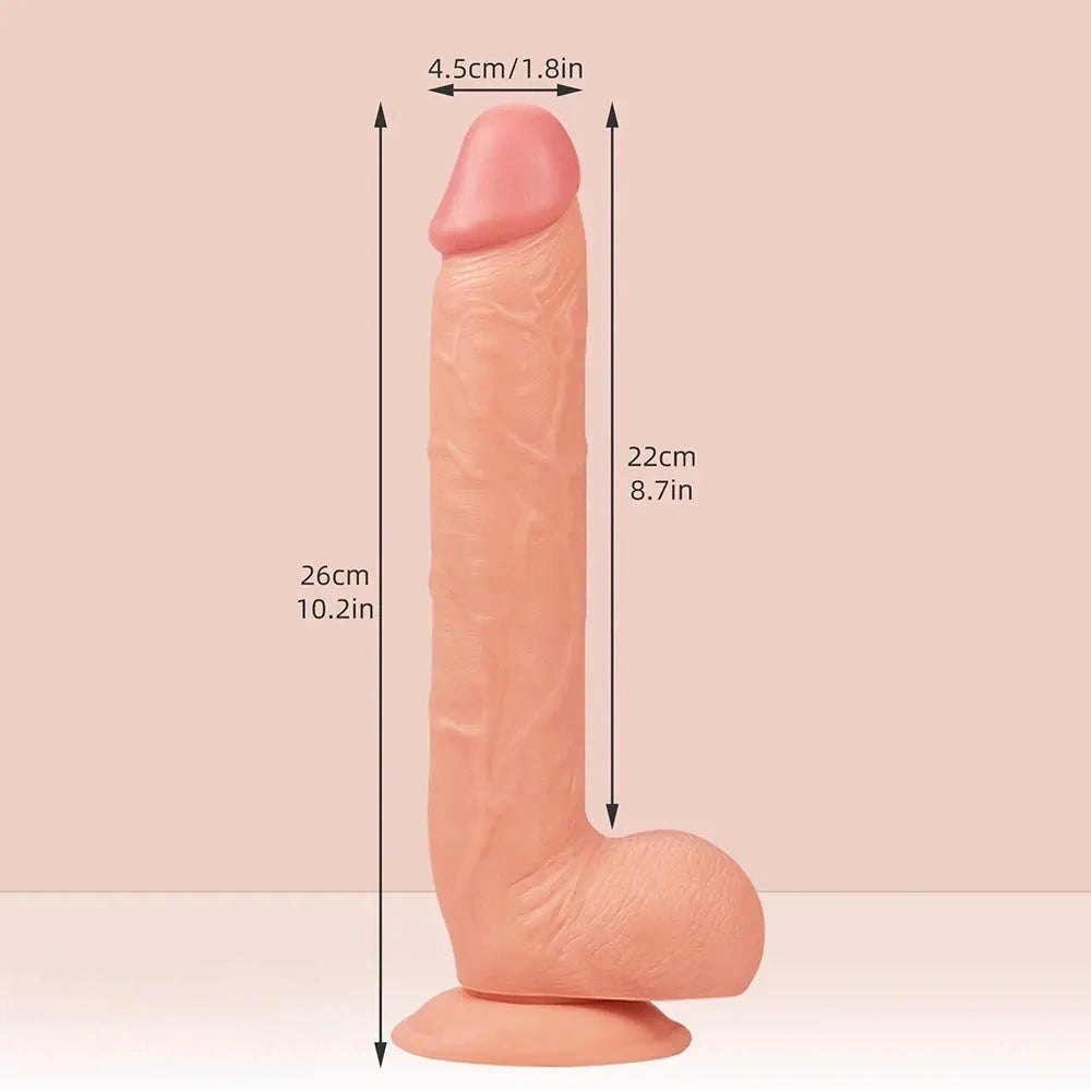 Mixed tone pvc realistic dildo with suction cup base, photo 6