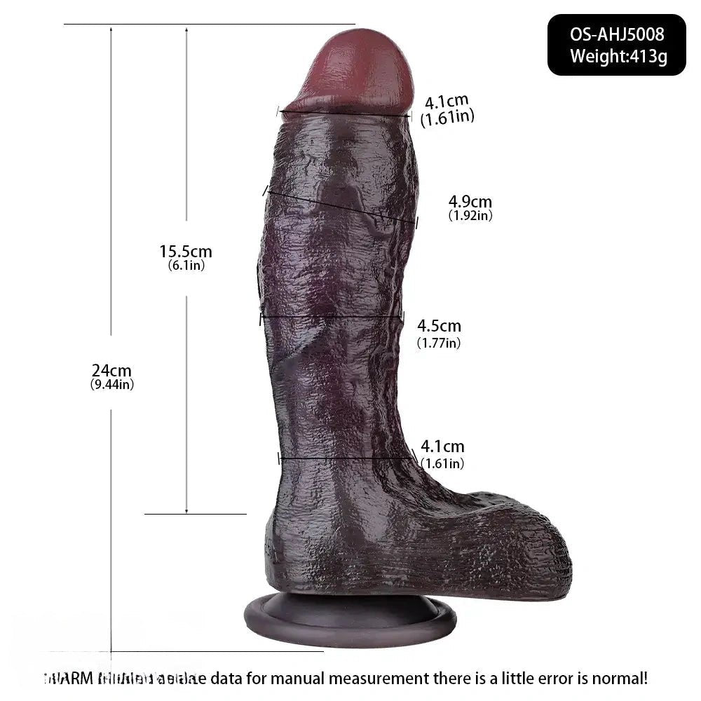 Coffee-colored silicone realistic suction cup dildo, photo 9