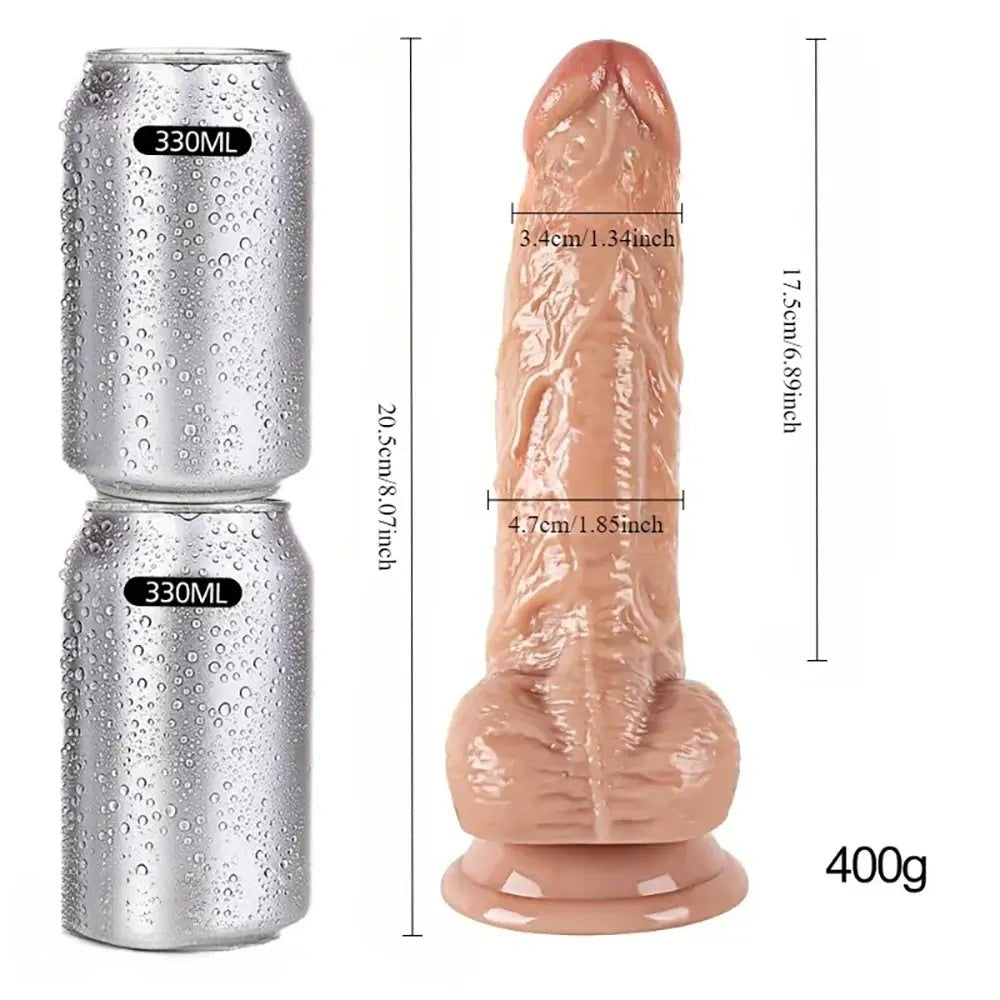 Flesh tone realistic pvc dildo with suction cup, photo 4