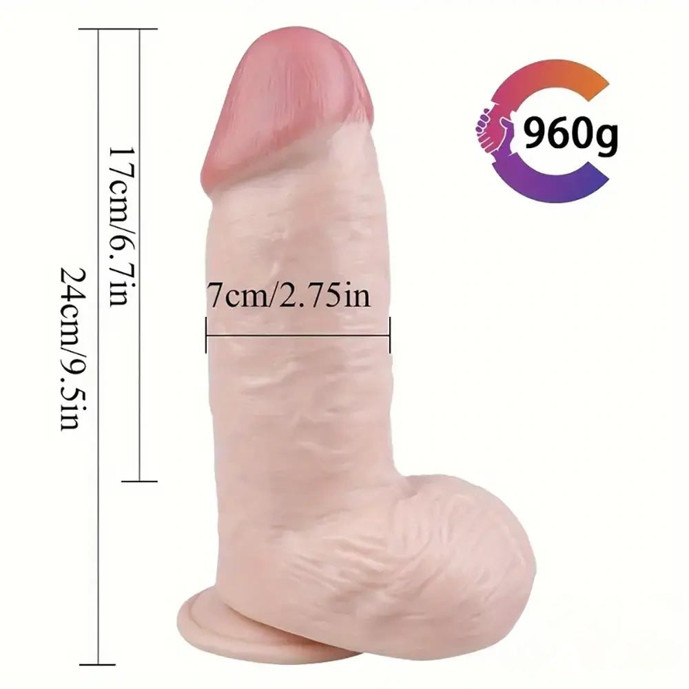 Flesh realistic pvc suction cup dildo with balls
