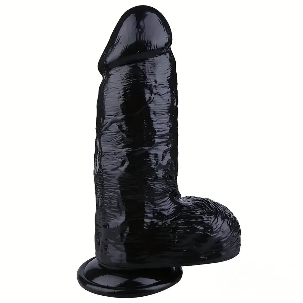 Realistic pvc suction cup dildo with balls, photo 2